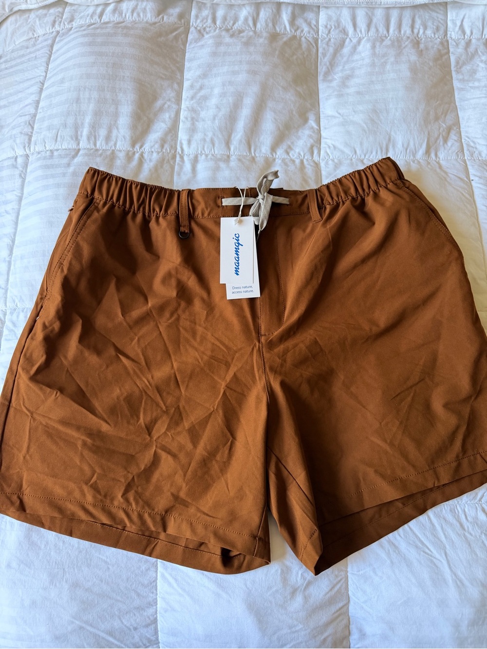 Mamayco Men's Rust Brown Athletic Drawstring Shorts